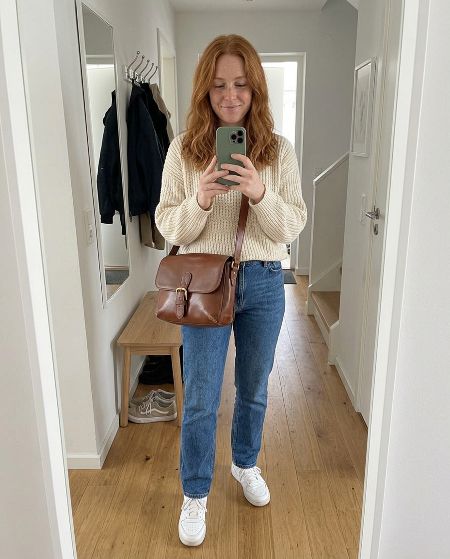 Leather bag — Mirror selfie