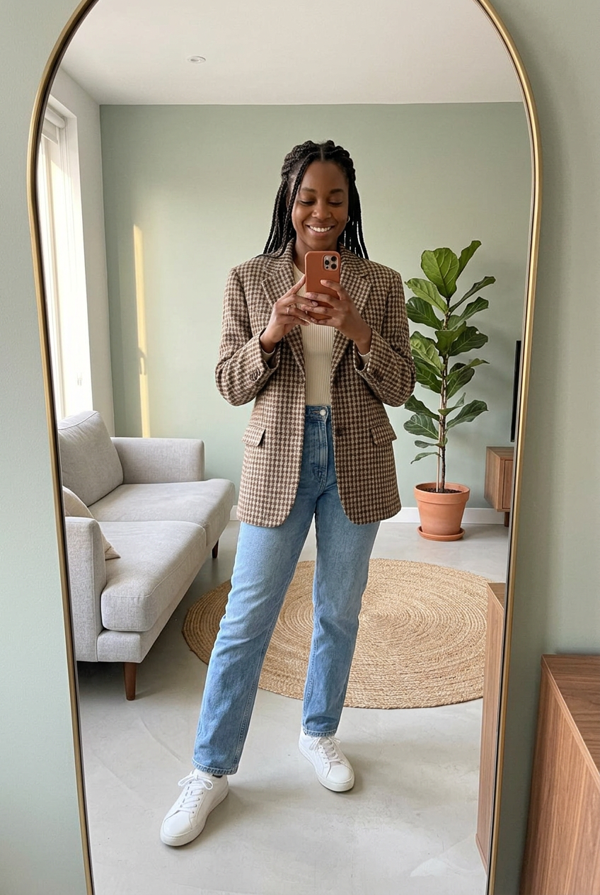 Houndstooth blazer